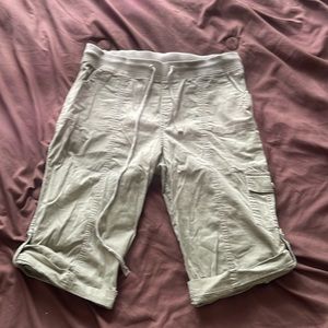 Sage green cargo shorts